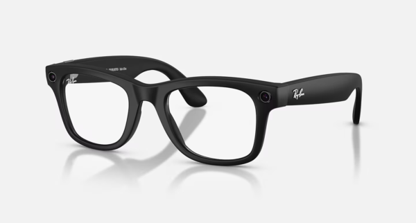 Ray-Ban Meta Wayfarer (Gen 2) matēti melnas AI brilles ar caurspīdīgām lēcām
