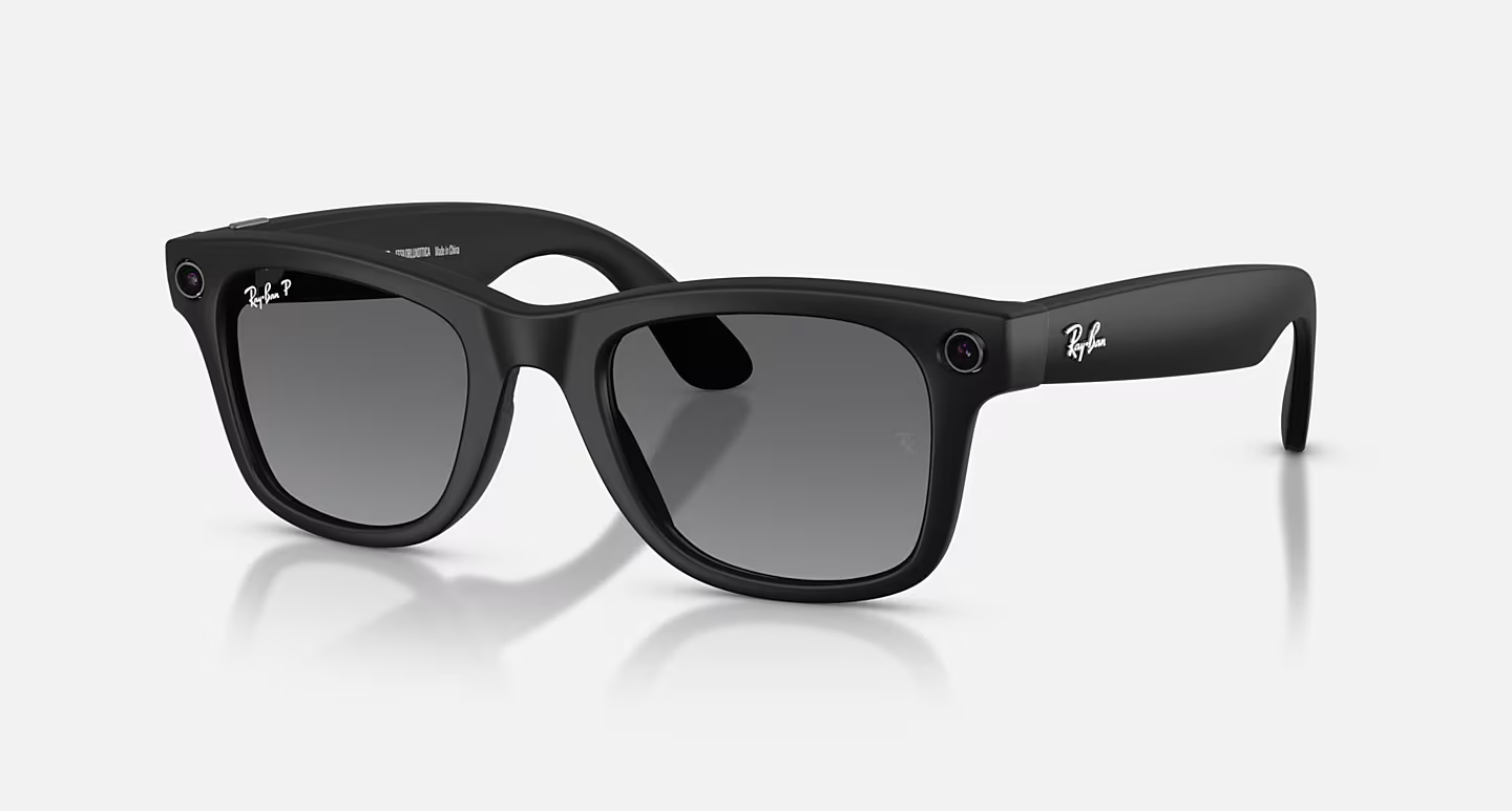 Ray-Ban Meta Wayfarer (Gen 2) Matte Black AI Glasses with Polarized Graphite Gradient Lenses - Attēls 1