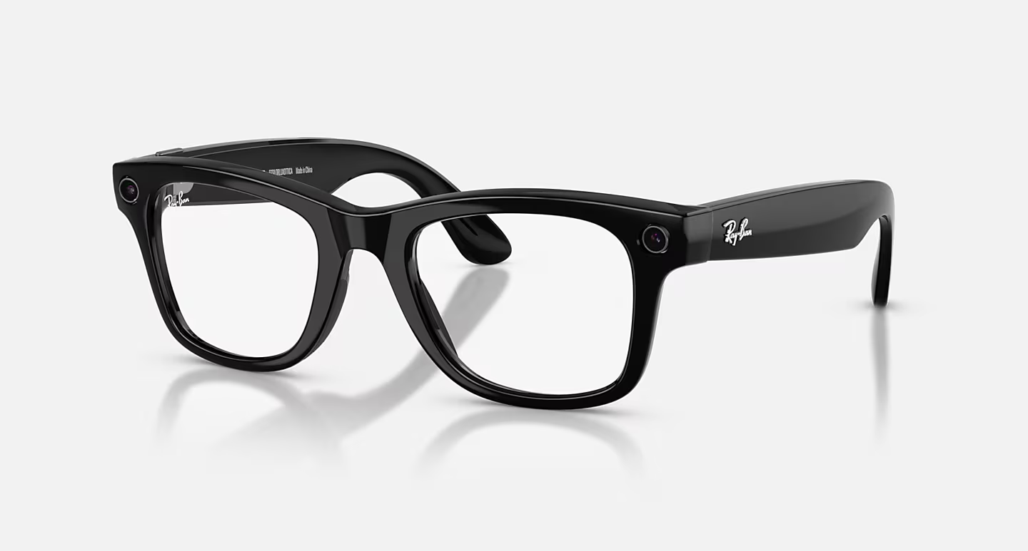 Ray-Ban Meta Wayfarer (Gen 2) Shiny Black AI Glasses with Green Transitions® Lenses - Attēls 2