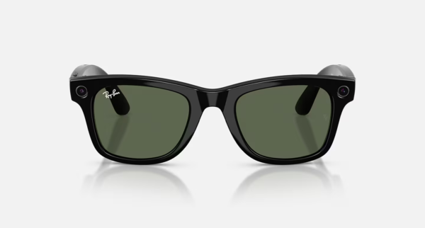 Ray-Ban Meta Wayfarer (Gen 2) Shiny Black AI Glasses with Green Lenses - Attēls 2