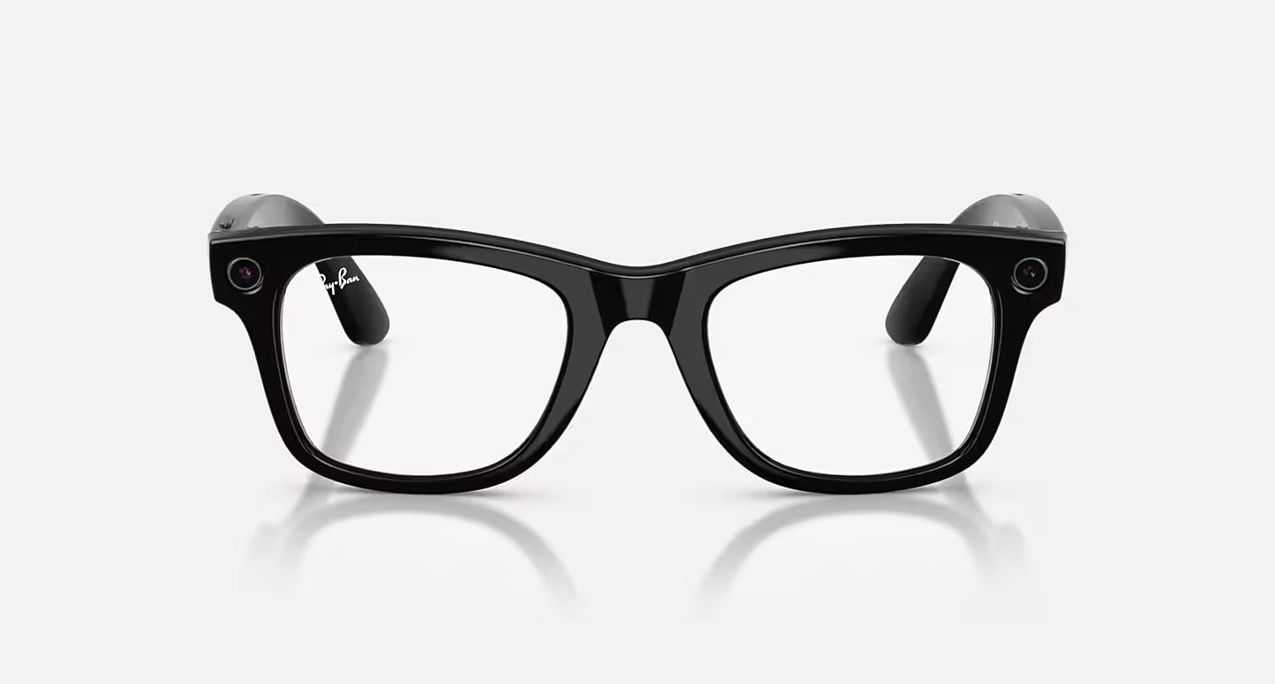 Ray-Ban Meta Wayfarer (Gen 2) Shiny Black AI Glasses with Green Transitions® Lenses - Attēls 3