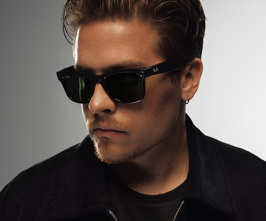 Ray-Ban Meta Wayfarer (Gen 2) Shiny Black AI Glasses with Green Lenses - Attēls 3