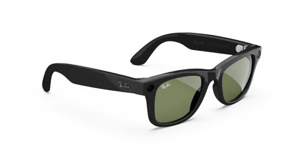 Ray-Ban Meta Wayfarer (Gen 1) Shiny Black AI Glasses with Green Lenses - Attēls 2