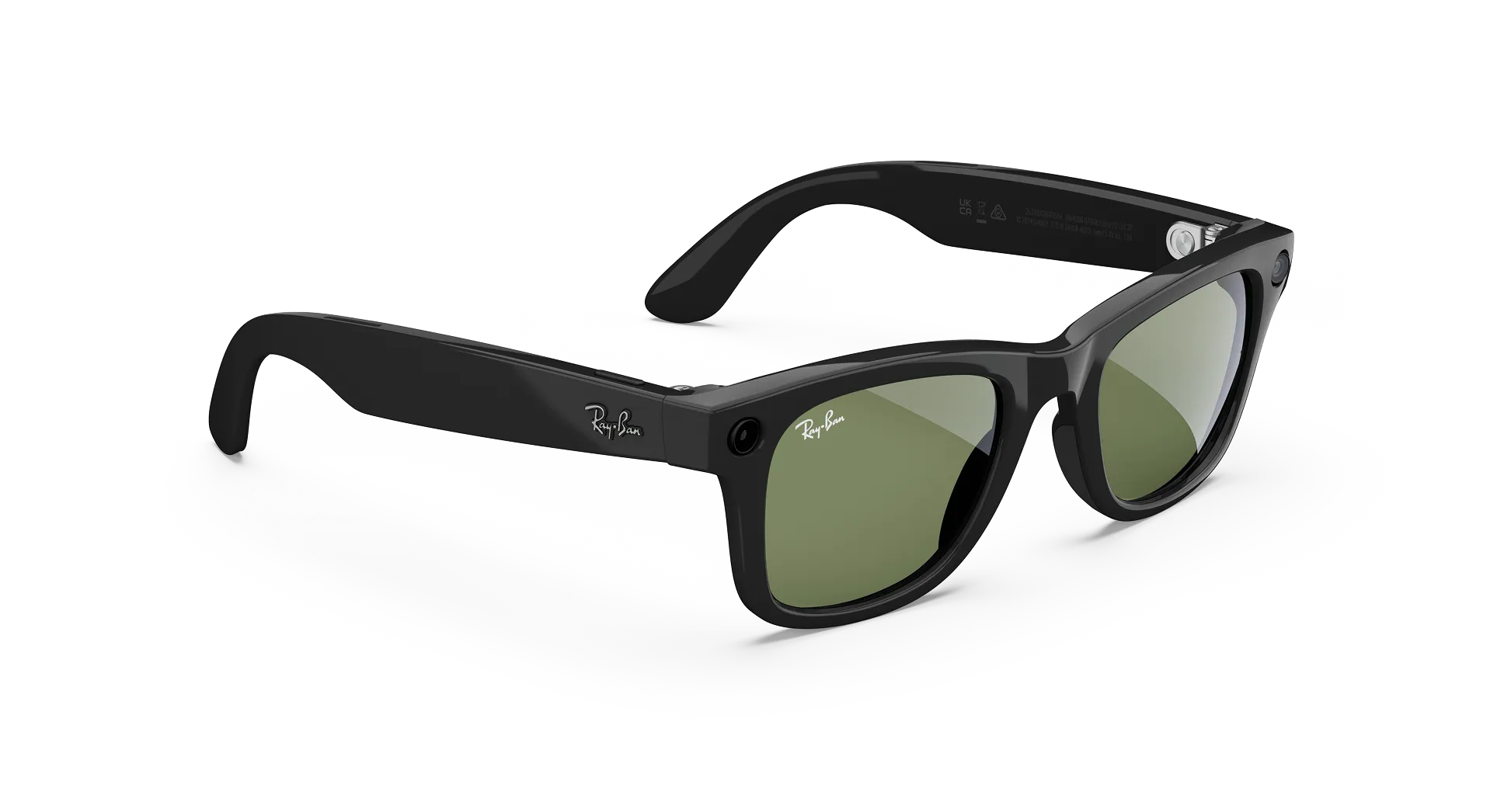 Ray-Ban Meta Wayfarer (Gen 1) Shiny Black AI Glasses with Green Lenses - Attēls 2