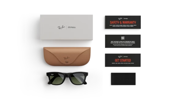 Ray-Ban Meta Wayfarer (Gen 1) Shiny Black AI Glasses with Green Lenses - Attēls 5