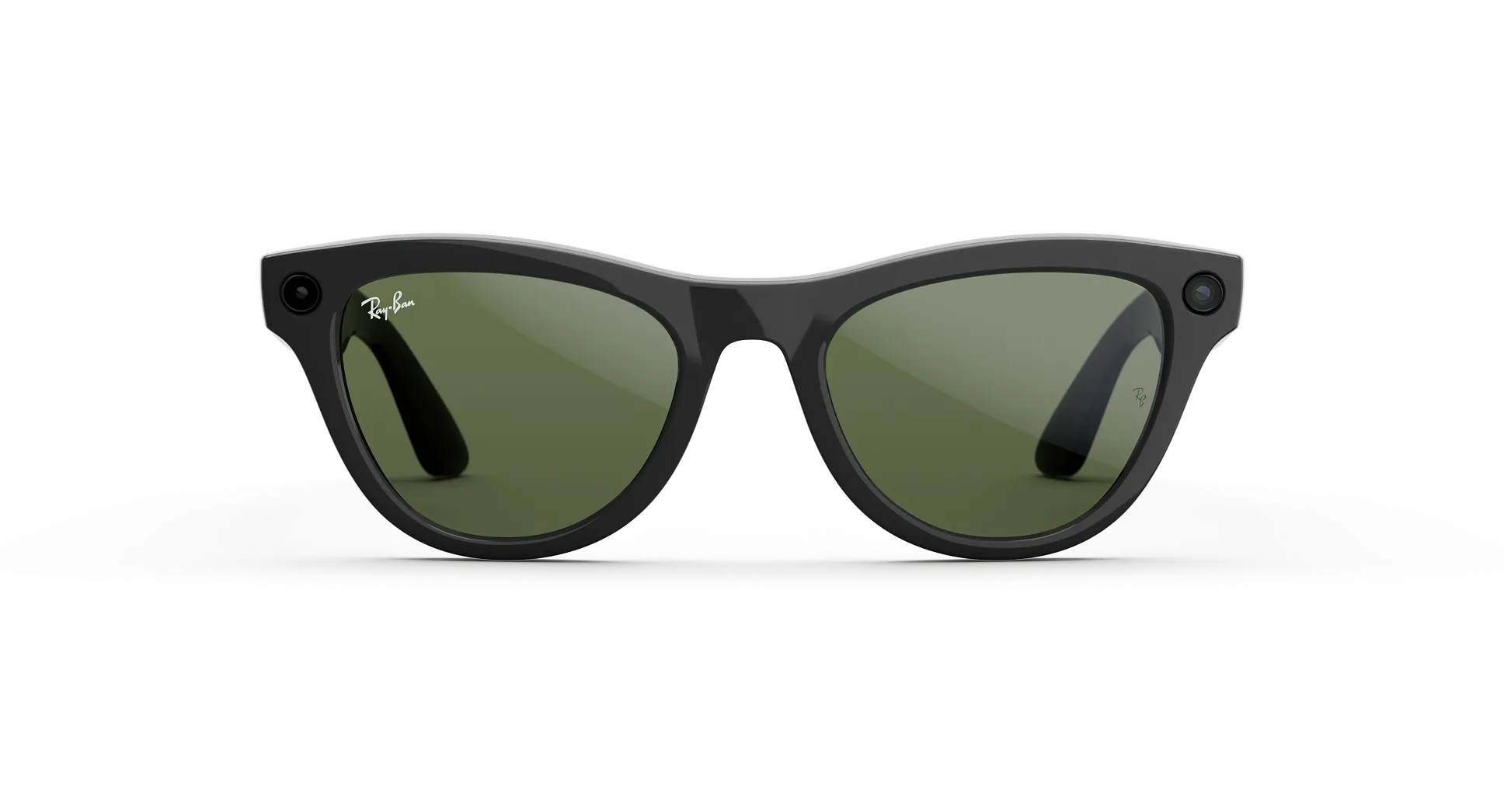 Ray-Ban Meta Skyler (Gen 2) shiny black AI glasses with green lenses - Attēls 2