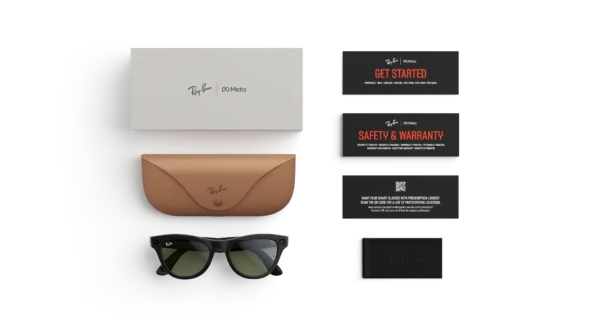 Ray-Ban Meta Skyler (Gen 2) shiny black AI glasses with green lenses - Attēls 5