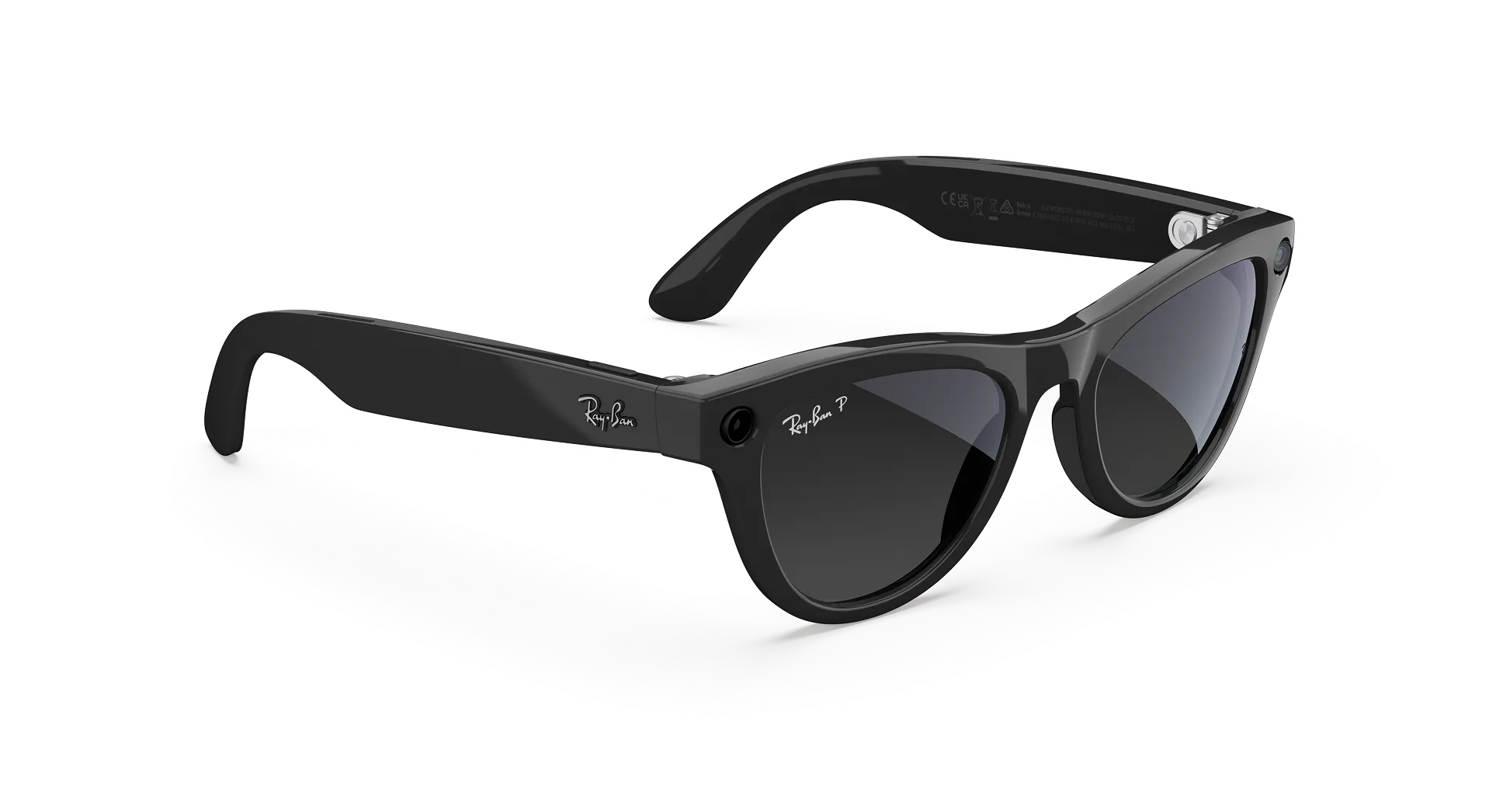 Ray-Ban Meta Skyler (Gen 2) Shiny Black AI Glasses with Polarized Black Lenses - Attēls 3