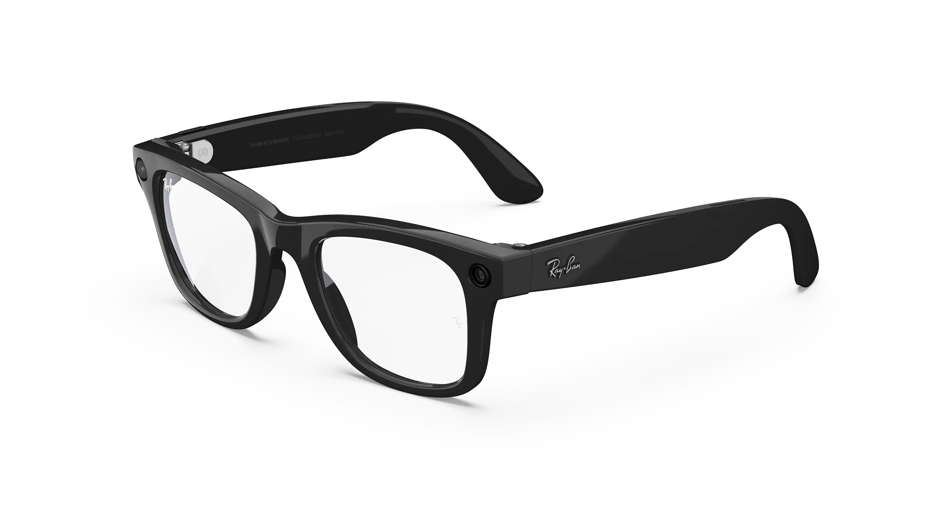 Ray-Ban Meta Wayfarer (Gen 1) Shiny Black AI Glasses with Clear Lenses - Attēls 1