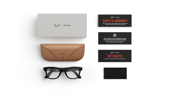 Ray-Ban Meta Wayfarer (Gen 1) Shiny Black AI Glasses with Clear Lenses - Attēls 5